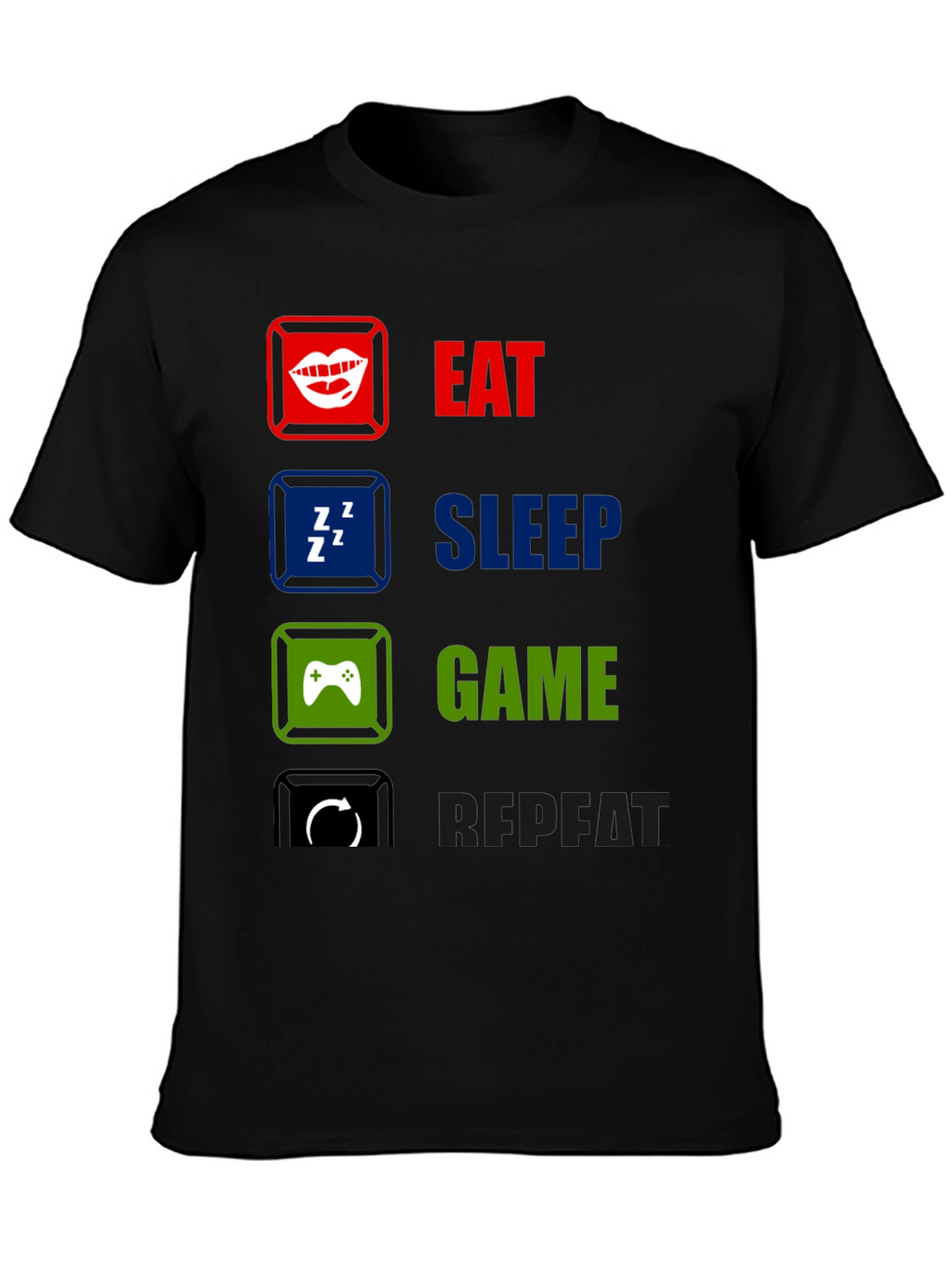 Eat Sleep Game Repeat Graphic T-Shirt