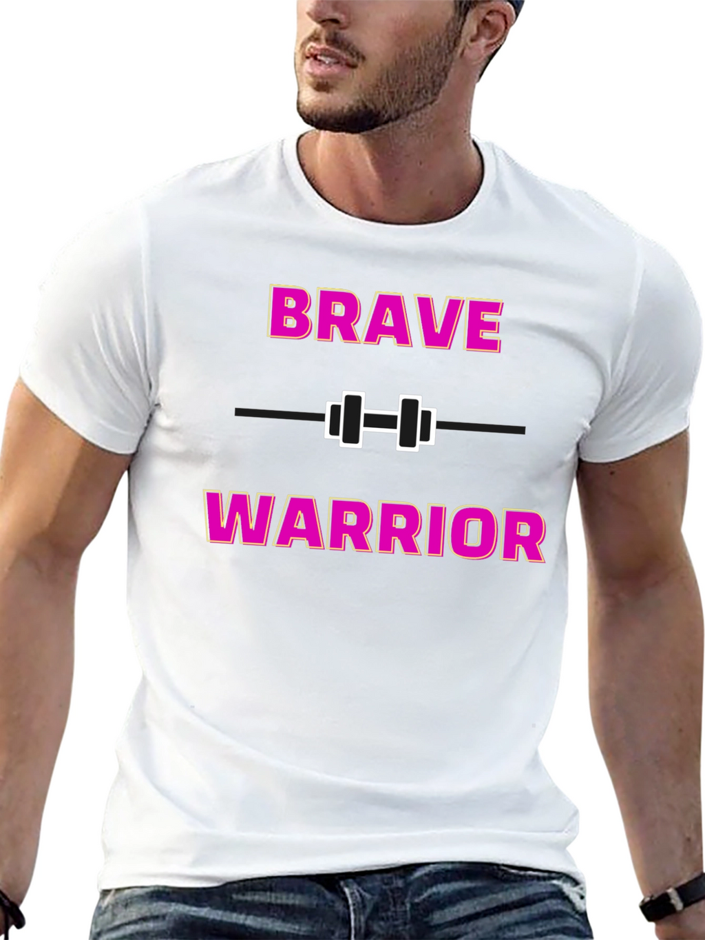 Brave Warrior Fitness T-Shirt - Motivational Gym Wear