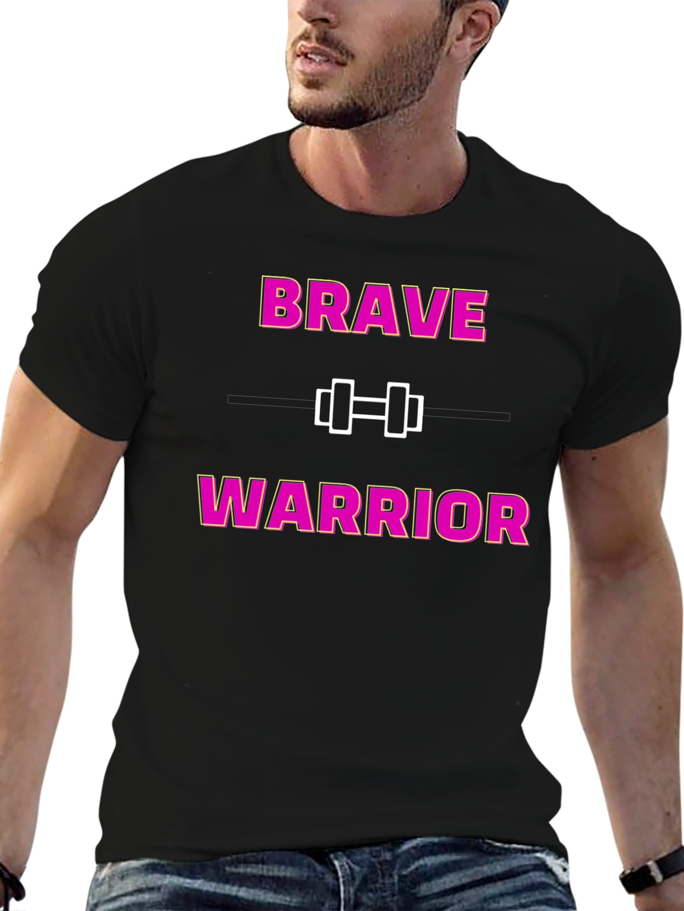 Brave Warrior Fitness T-Shirt - Motivational Gym Wear