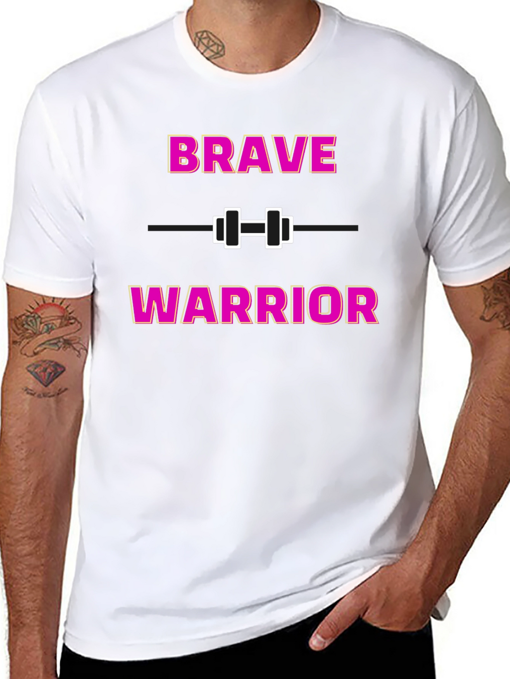 Brave Warrior Fitness T-Shirt - Motivational Gym Wear