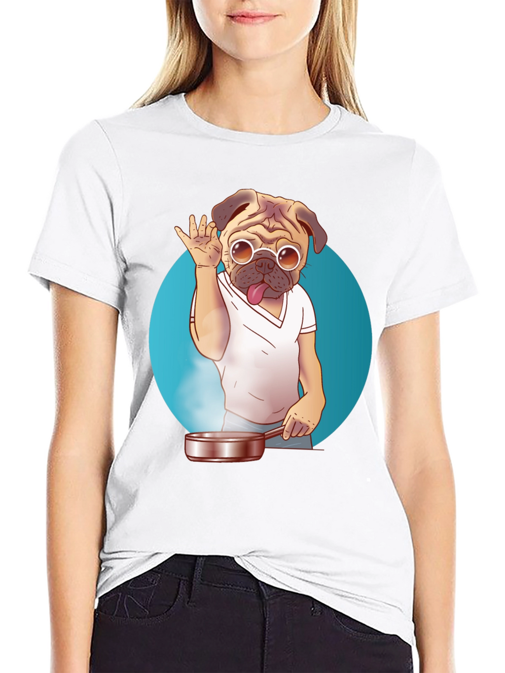 Pug Chef T-Shirt - Funny Culinary Dog Tee