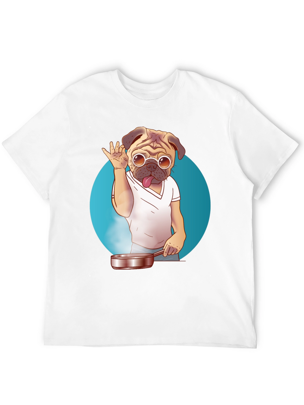Pug Chef T-Shirt - Funny Culinary Dog Tee