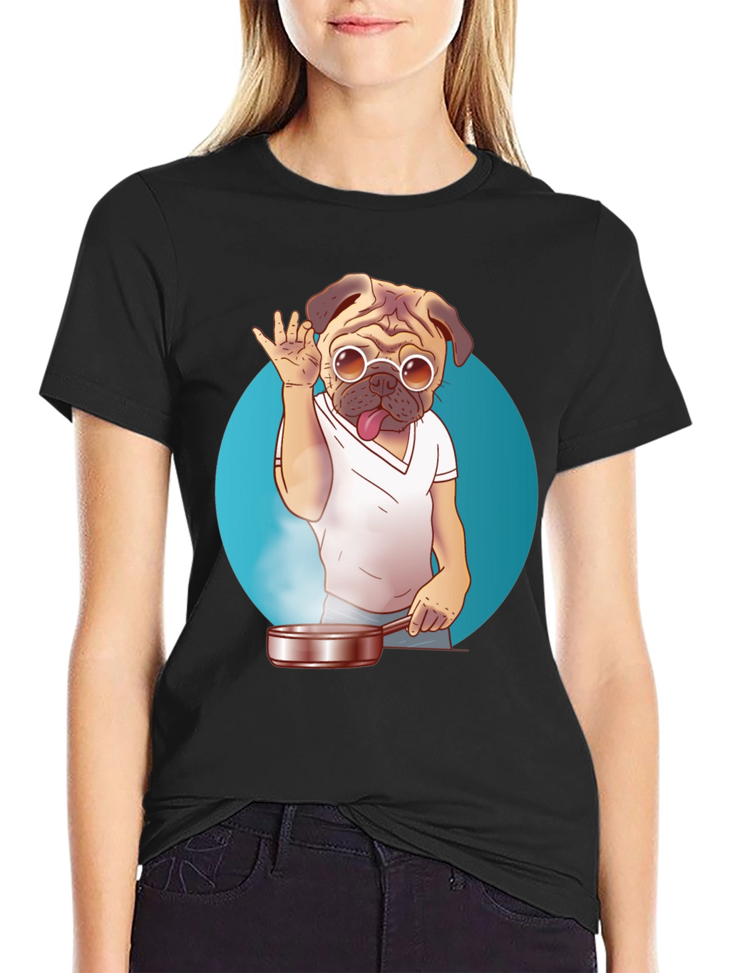 Pug Chef T-Shirt - Funny Culinary Dog Tee