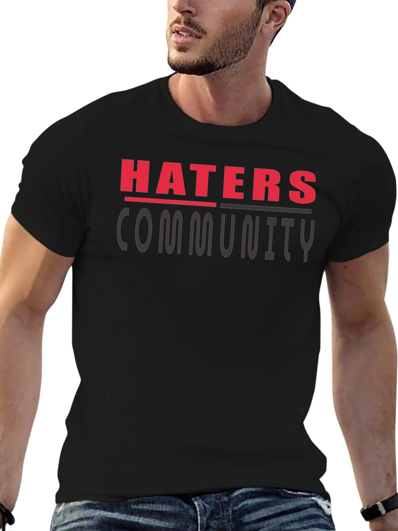 Haters Community Graphic T-Shirt - Black