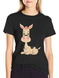 Funny Donkey Graphic Tee - Black Cotton T-Shirt