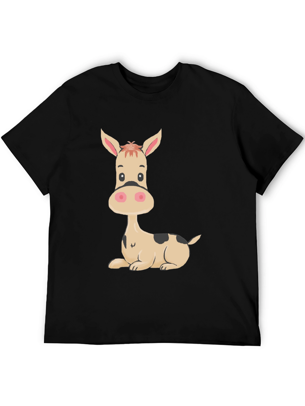 Funny Donkey Graphic Tee - Black Cotton T-Shirt