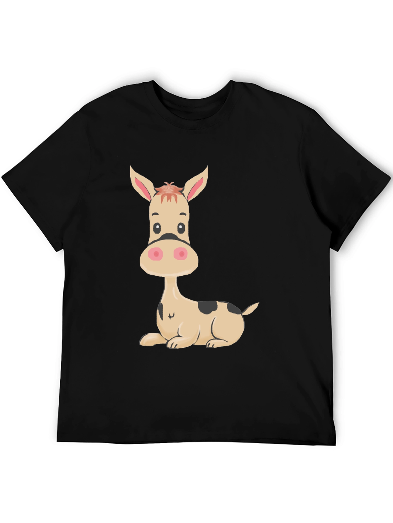 Funny Donkey Graphic Tee - Black Cotton T-Shirt