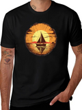 Sailboat Sunset Graphic T-Shirt