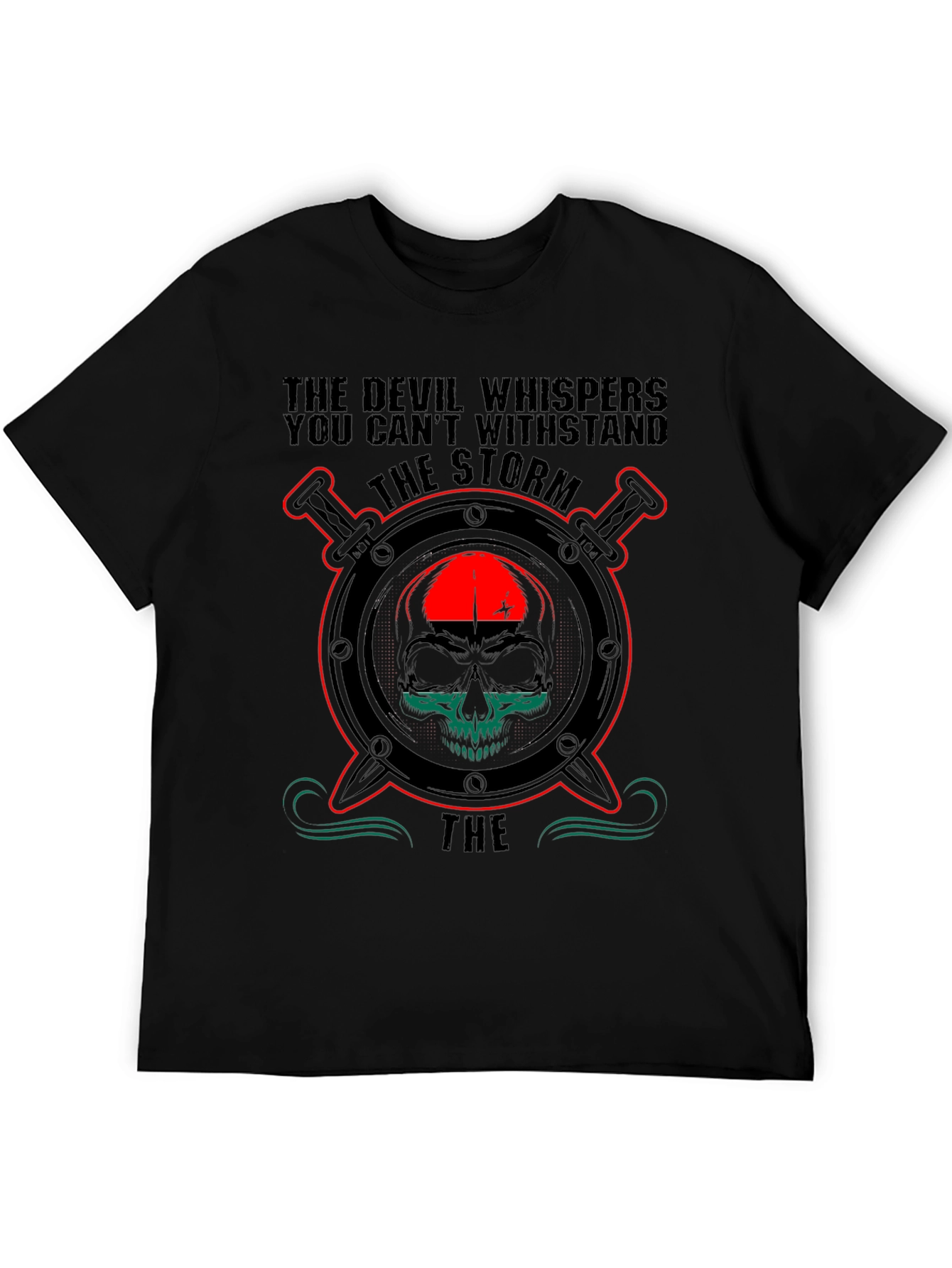 The Devil Whispers Skull Graphic T-Shirt