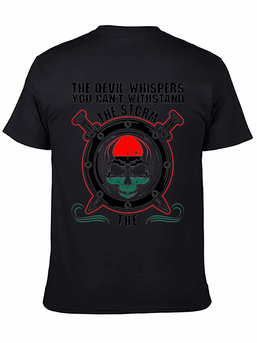 The Devil Whispers Skull Graphic T-Shirt
