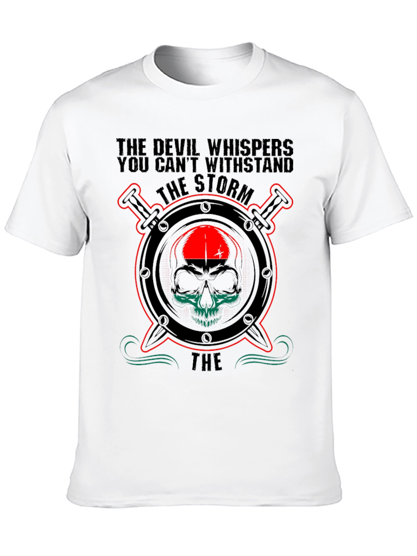 The Devil Whispers Skull Graphic T-Shirt