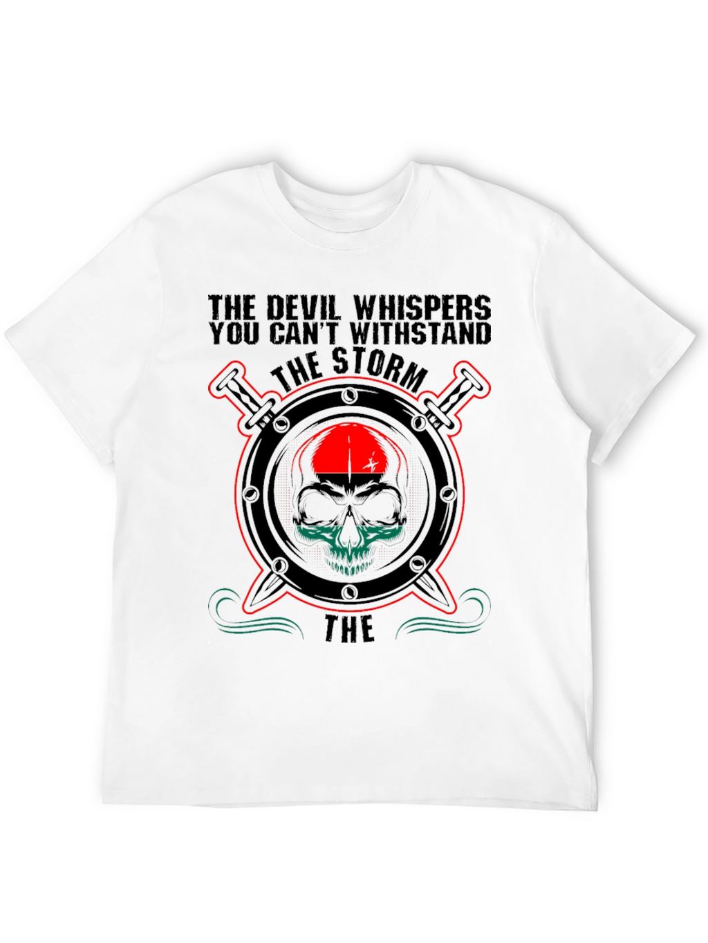 The Devil Whispers Skull Graphic T-Shirt