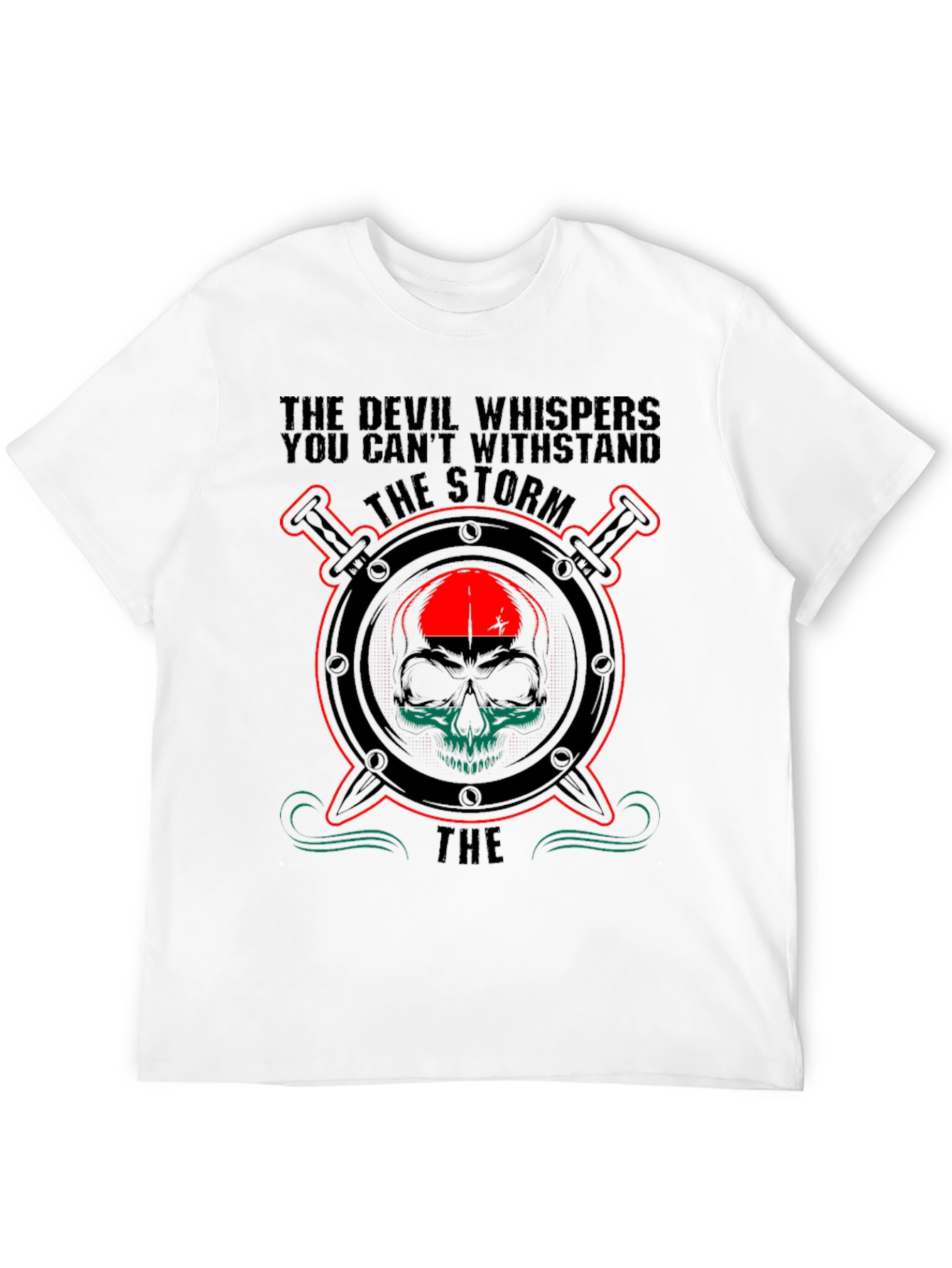 The Devil Whispers Skull Graphic T-Shirt