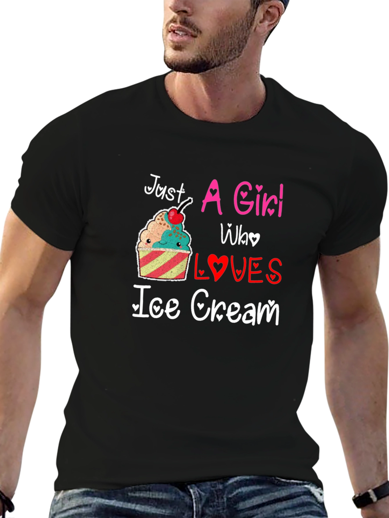 Just A Girl Who Loves Ice Cream Graphic Tee
