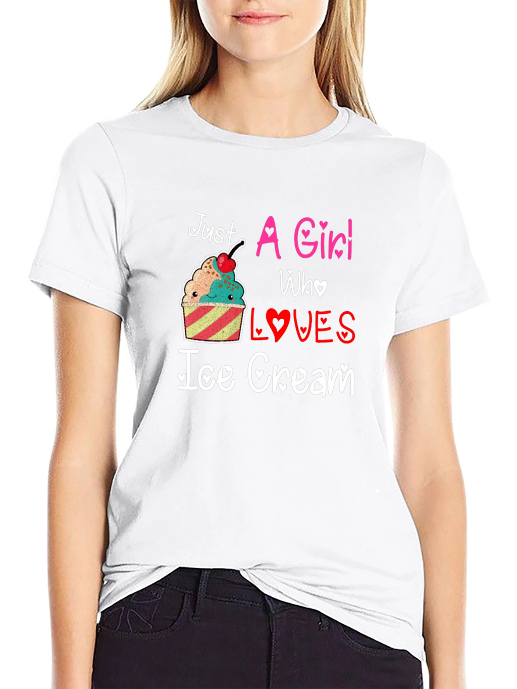 Just A Girl Who Loves Ice Cream Graphic Tee