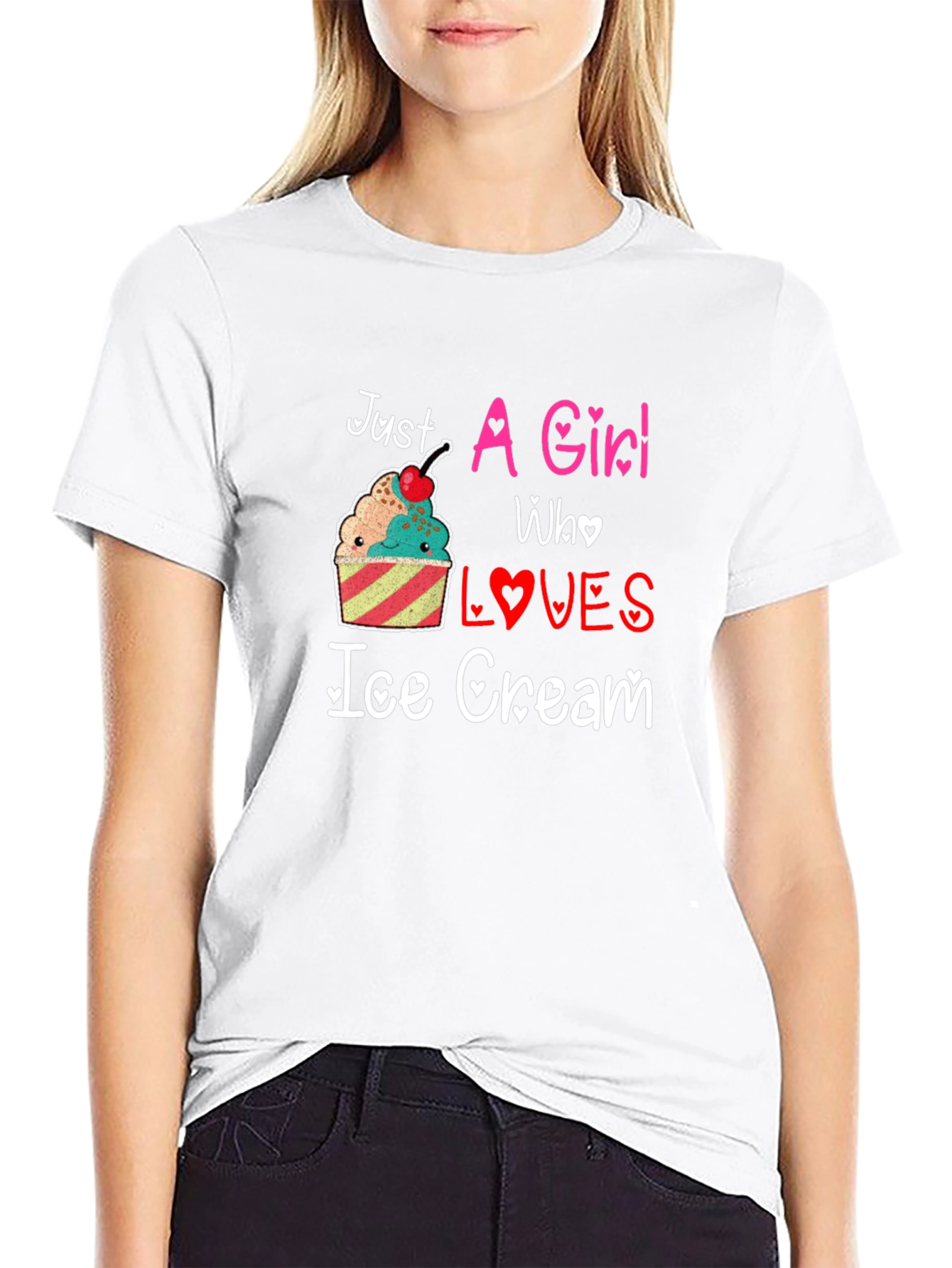 Just A Girl Who Loves Ice Cream Graphic Tee