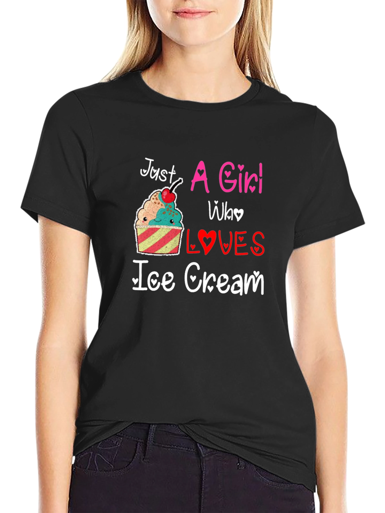 Just A Girl Who Loves Ice Cream Graphic Tee
