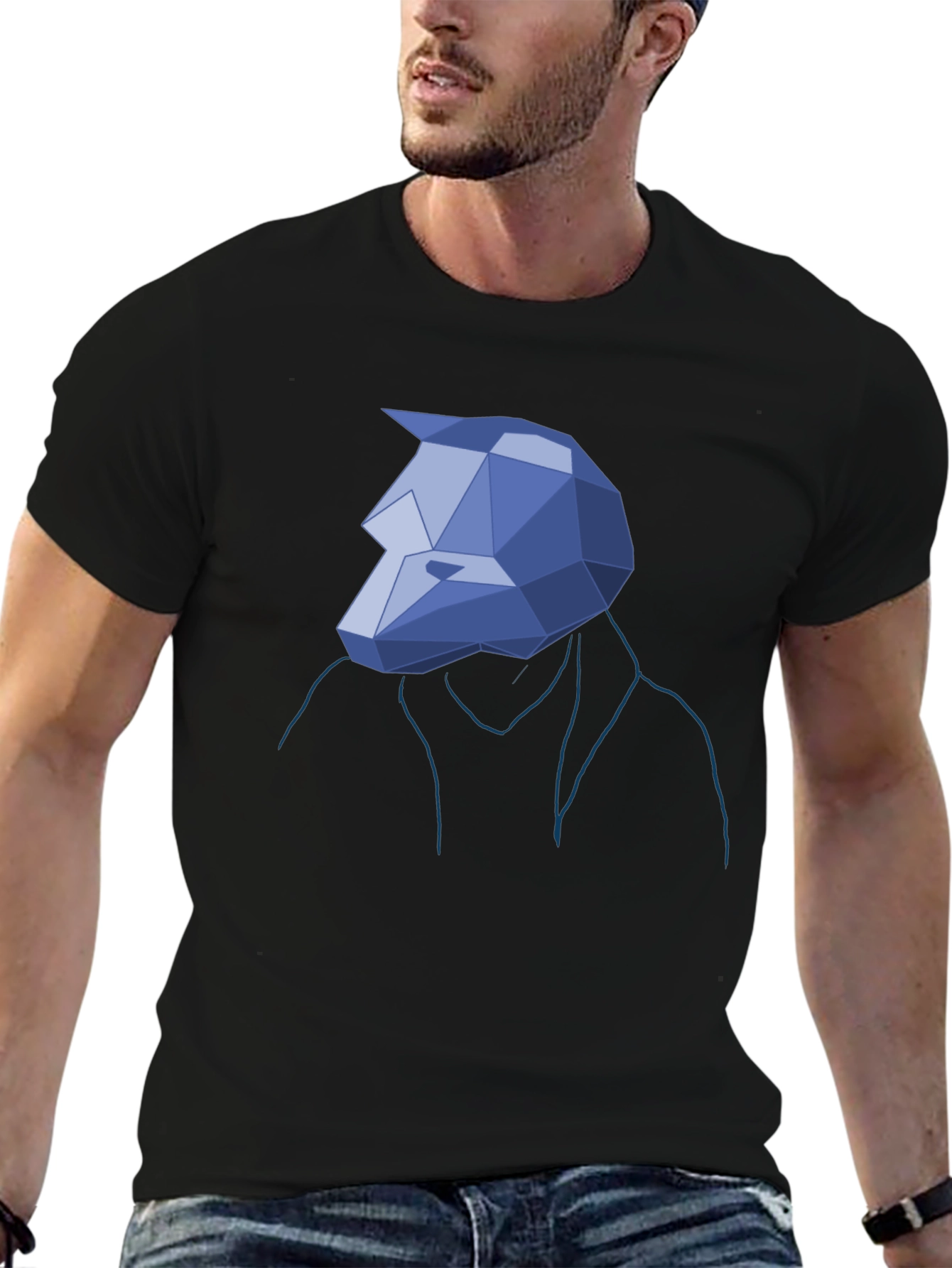 Geometric Wolf Head Tee - Unique Graphic T-Shirt