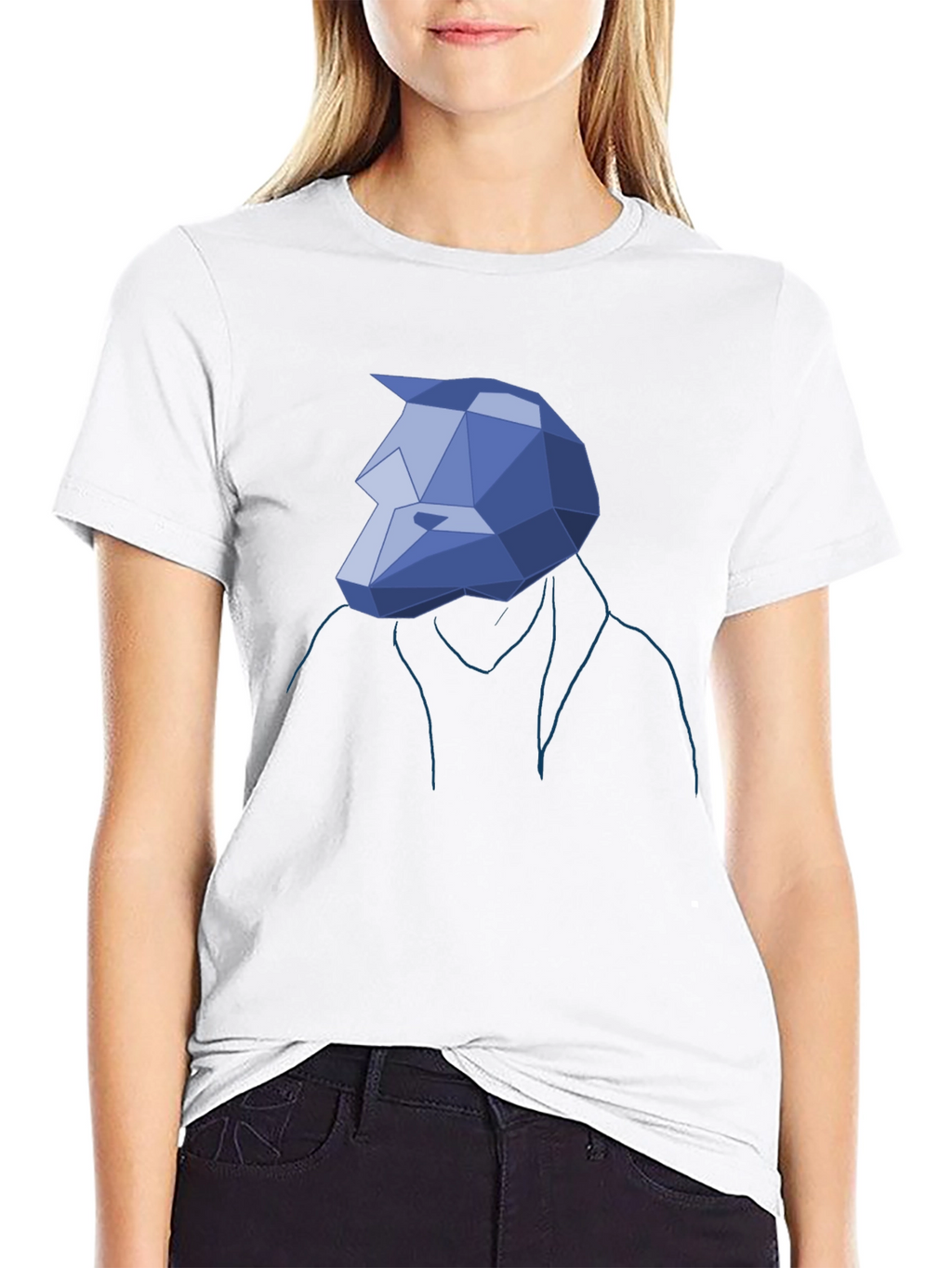 Geometric Wolf Head Tee - Unique Graphic T-Shirt
