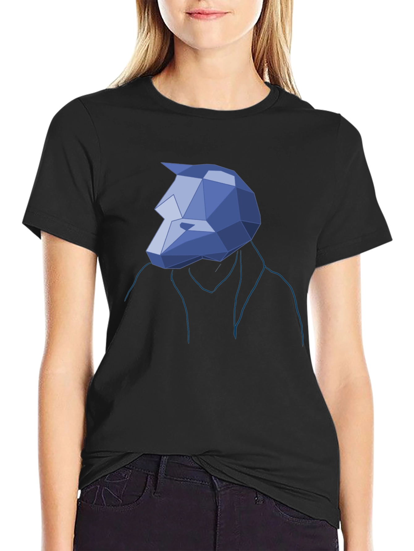 Geometric Wolf Head Tee - Unique Graphic T-Shirt