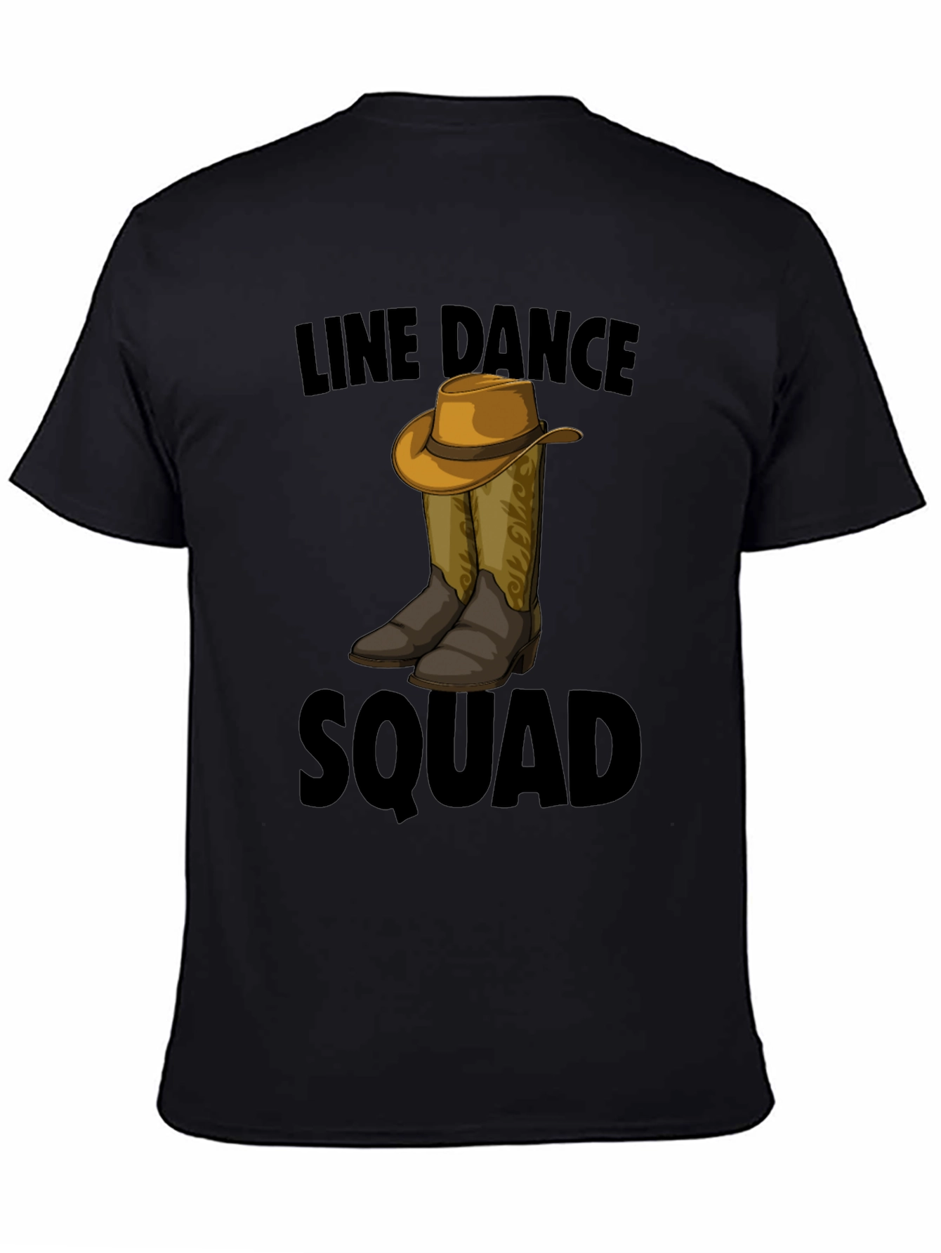 Line Dance Squad T-Shirt - Cowboy Boots and Hat Design