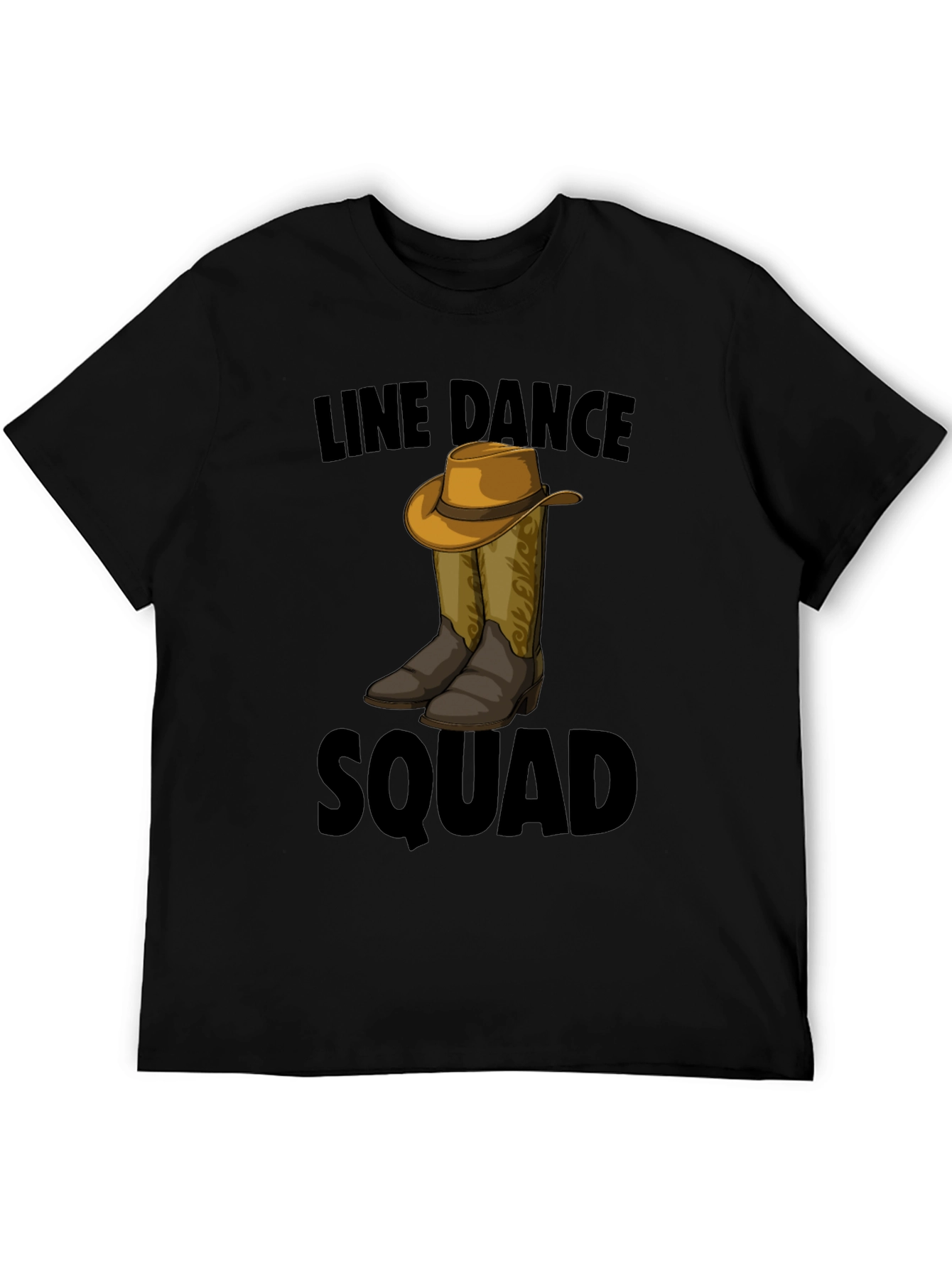 Line Dance Squad T-Shirt - Cowboy Boots and Hat Design