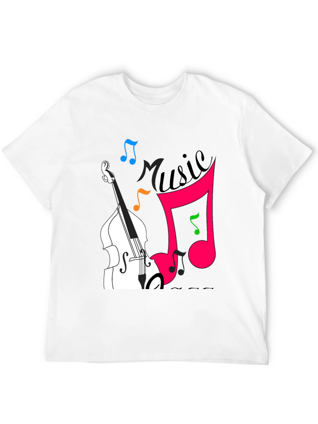 Music Lovers Black T-Shirt with Instrument Design