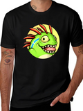 Cartoon Dino Graphic Tee - Funny Animal T-Shirt