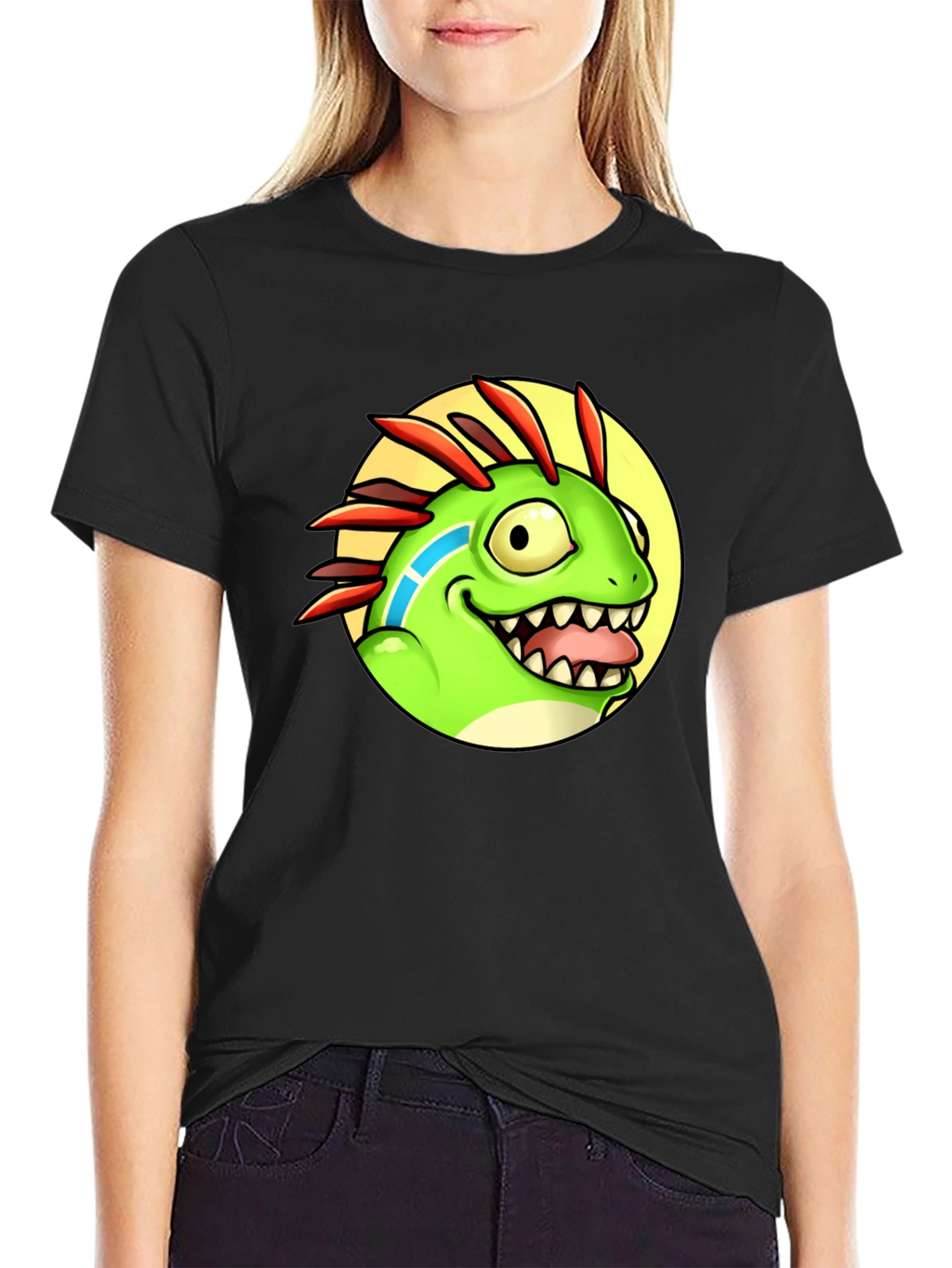 Cartoon Dino Graphic Tee - Funny Animal T-Shirt
