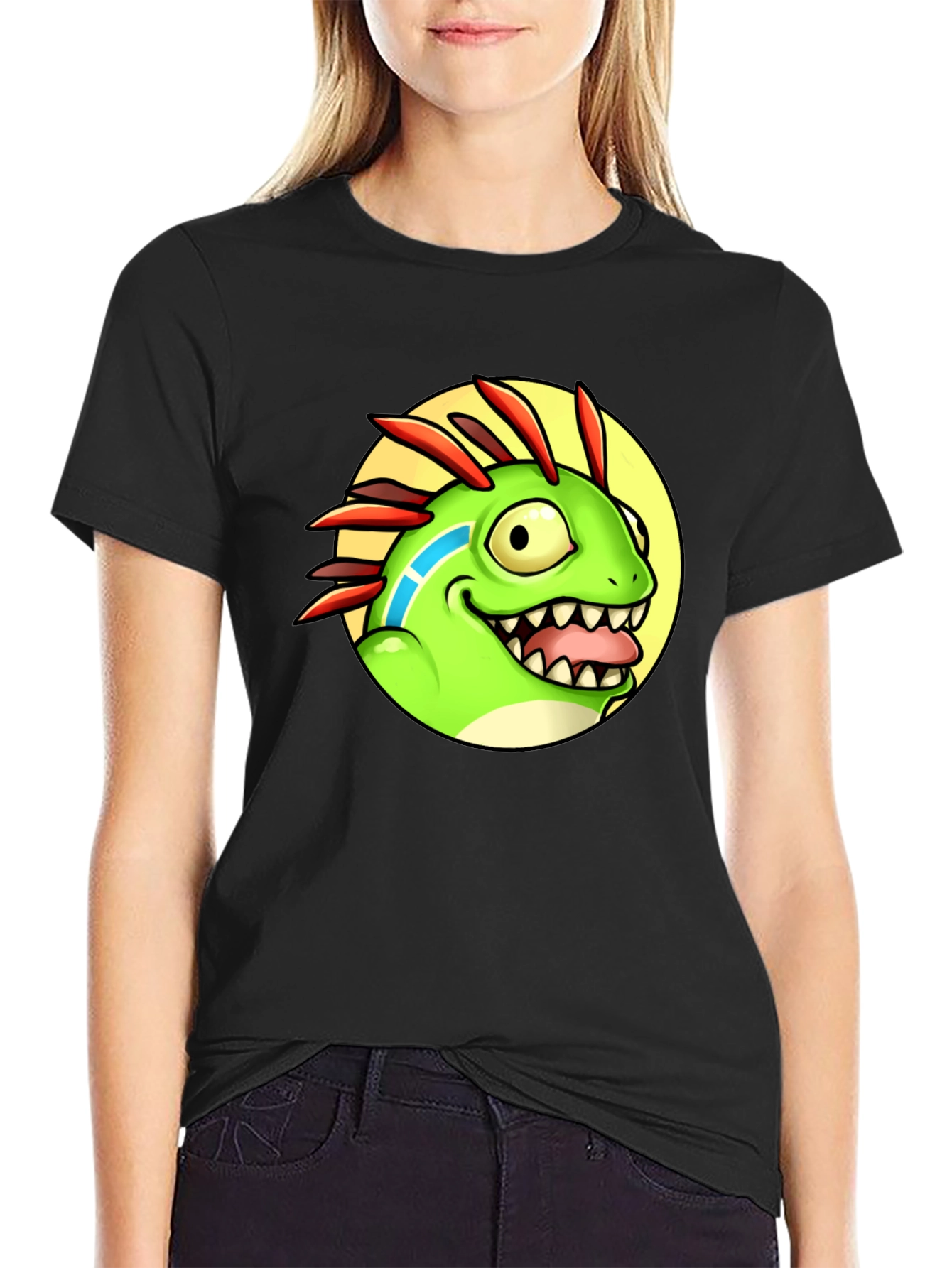 Cartoon Dino Graphic Tee - Funny Animal T-Shirt