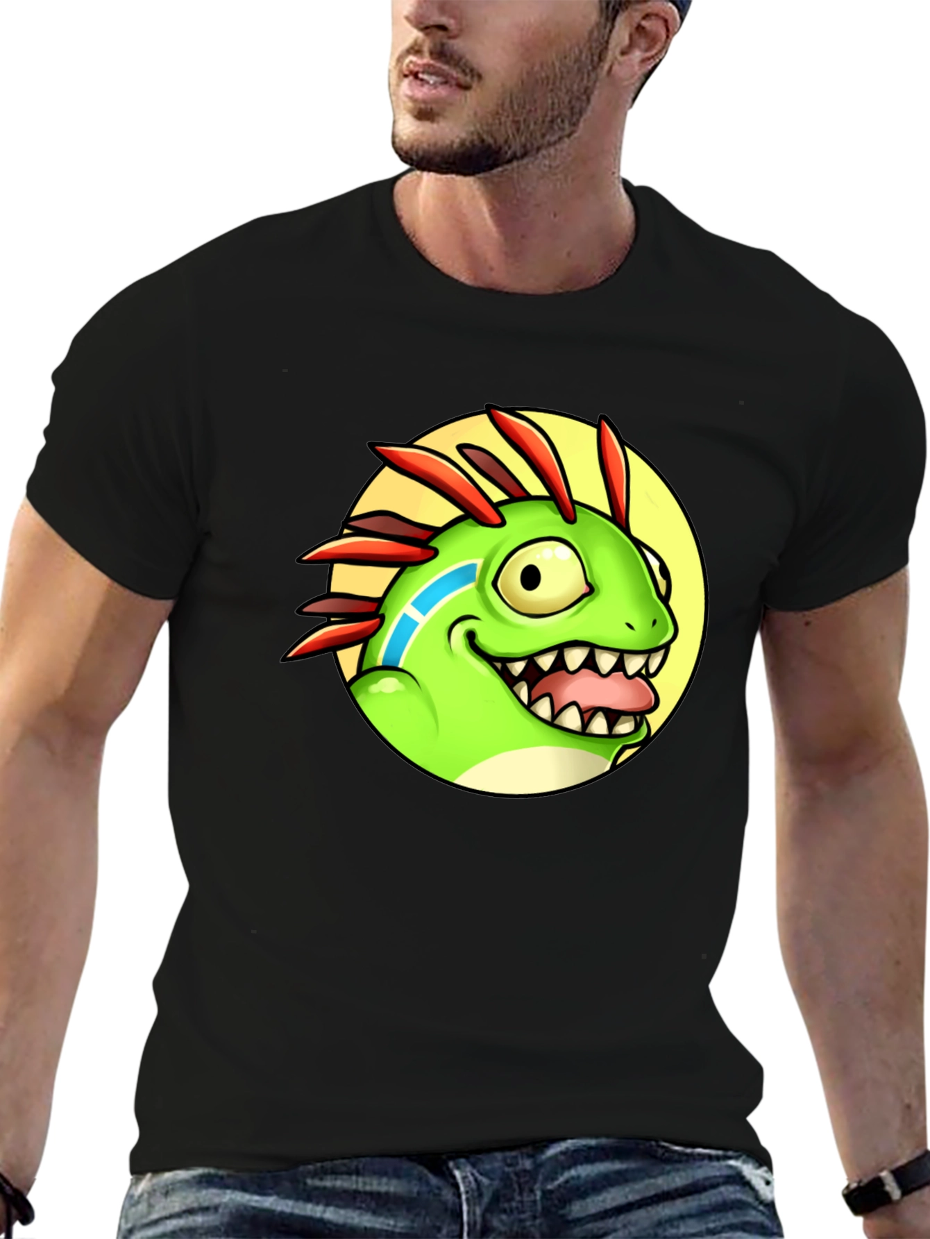 Cartoon Dino Graphic Tee - Funny Animal T-Shirt