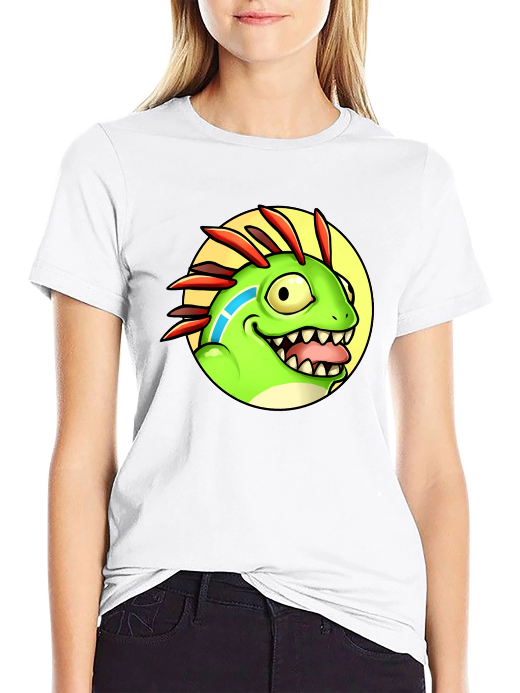 Cartoon Dino Graphic Tee - Funny Animal T-Shirt