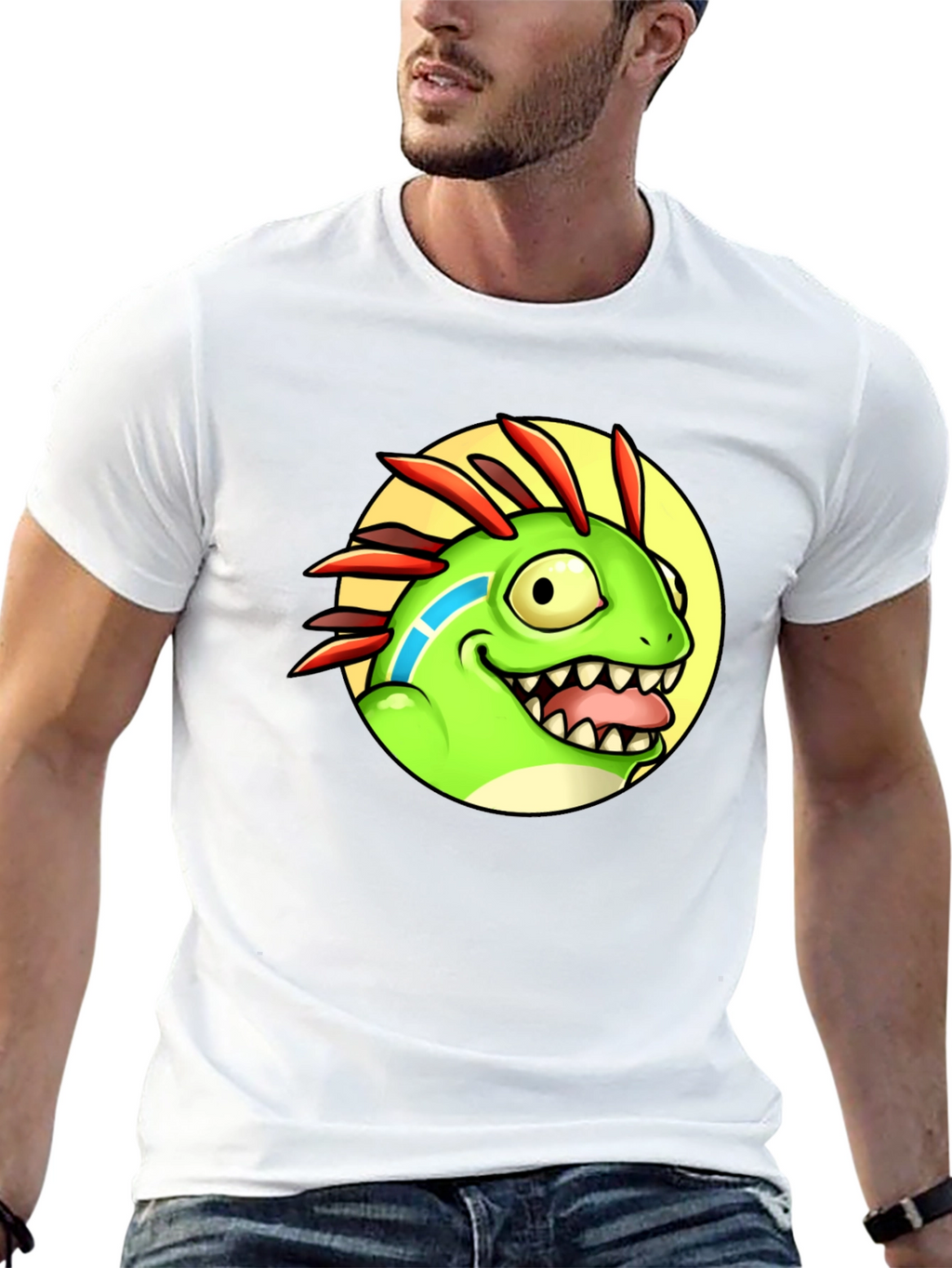 Cartoon Dino Graphic Tee - Funny Animal T-Shirt