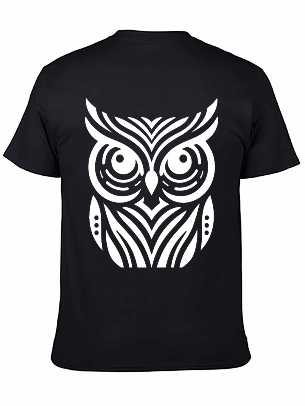 Owl Graphic T-Shirt - Black Cotton Blend