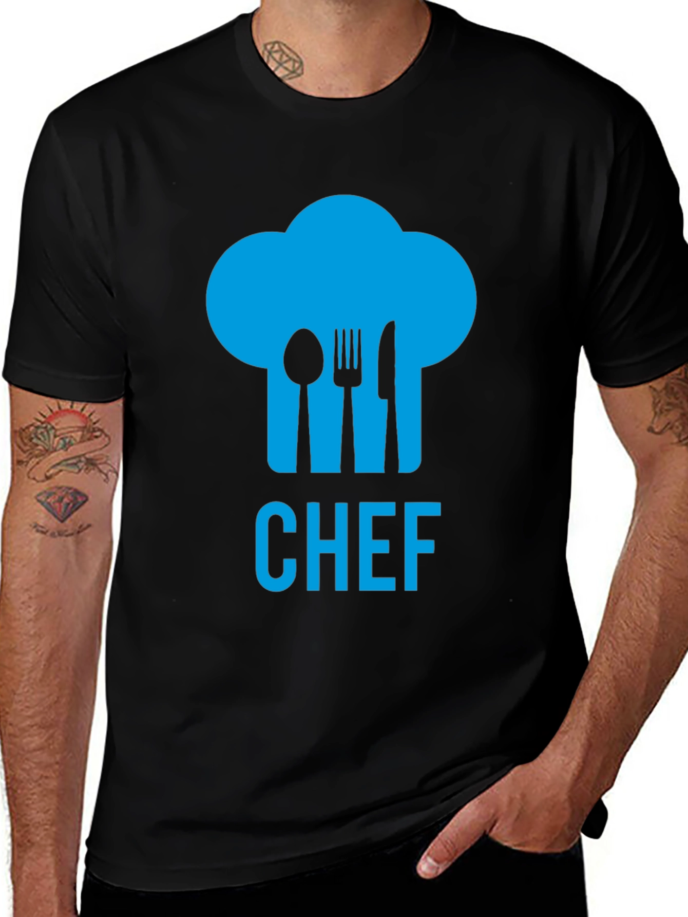 Chef Hat Utensil Graphic Tee - Black