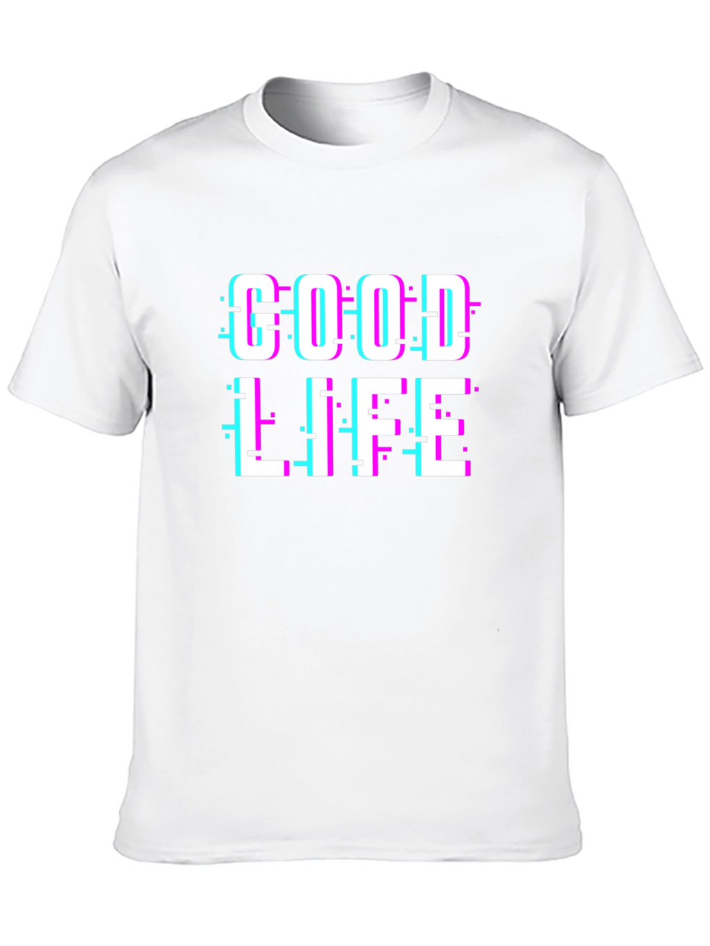 Good Life Graphic Tee - Glitch Text Design