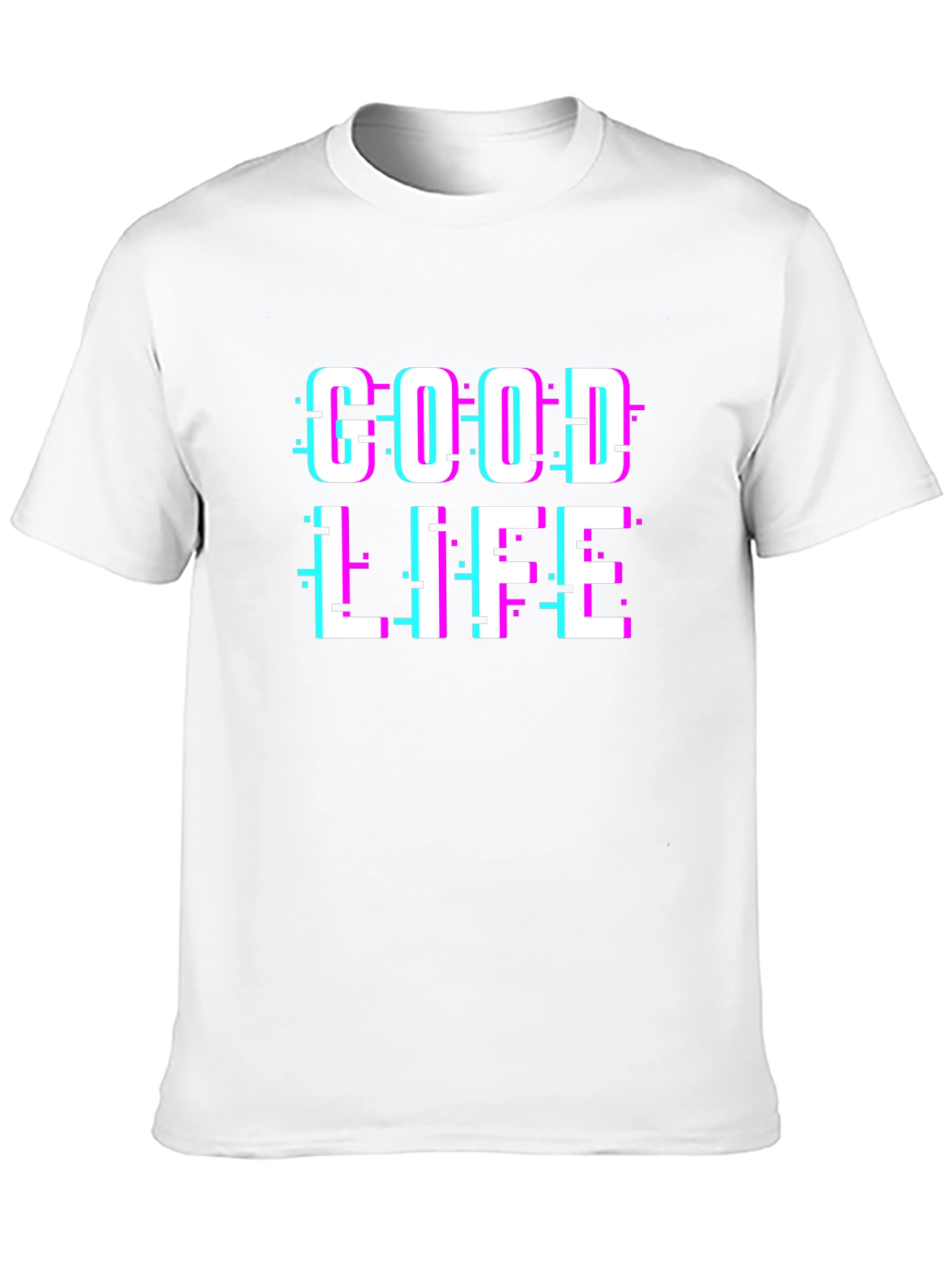 Good Life Graphic Tee - Glitch Text Design