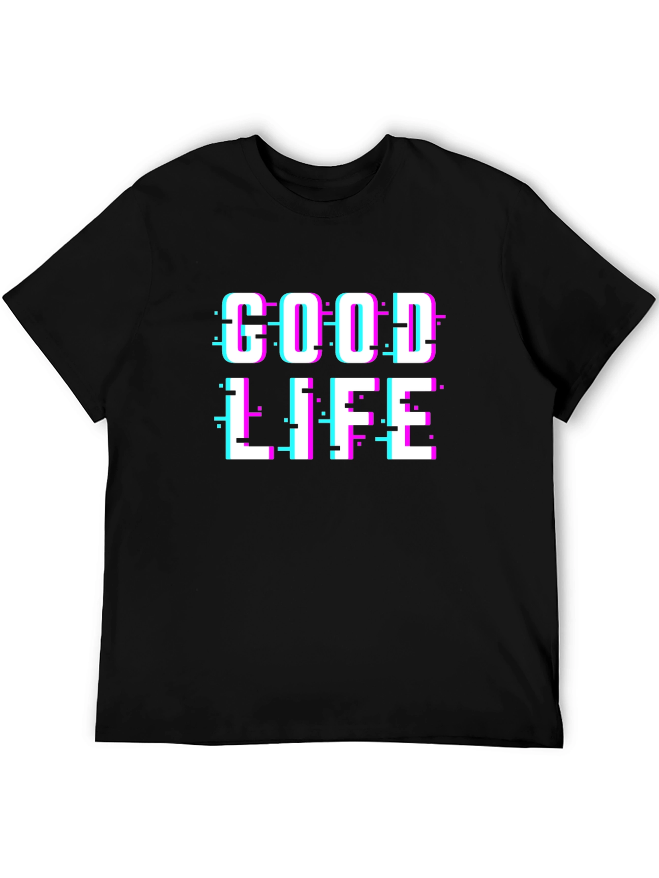 Good Life Graphic Tee - Glitch Text Design