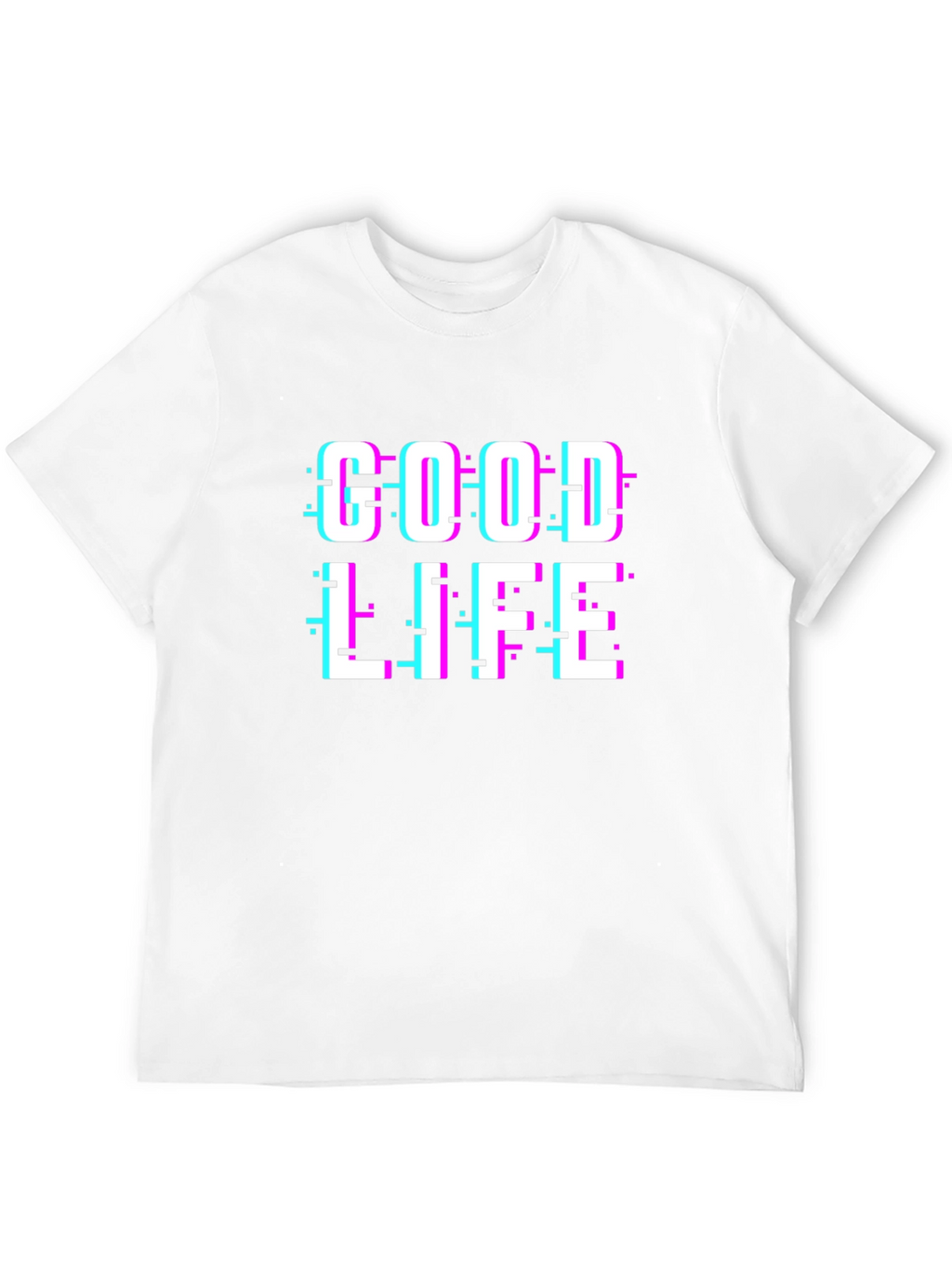 Good Life Graphic Tee - Glitch Text Design