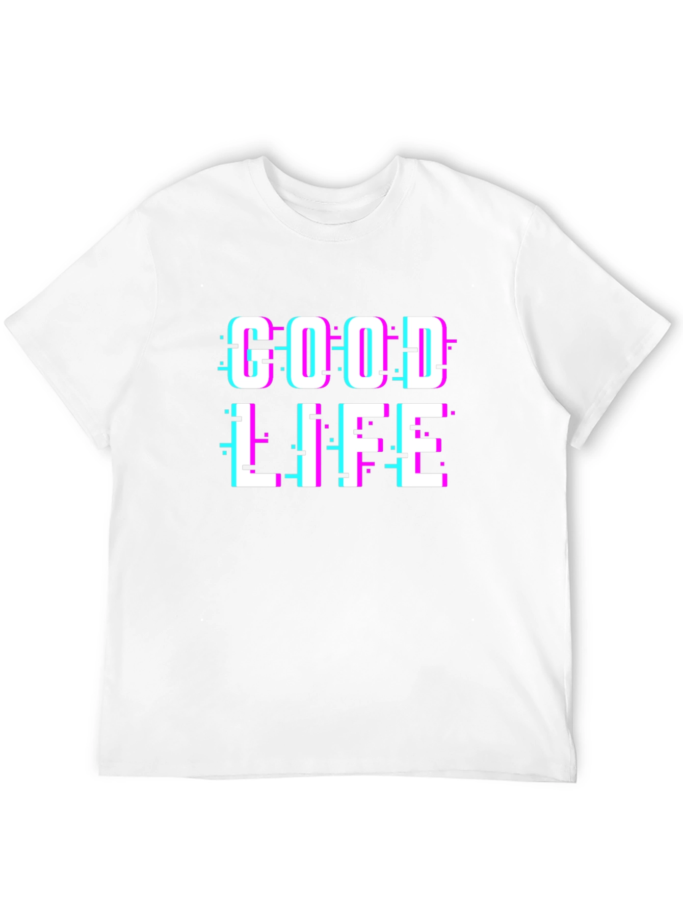 Good Life Graphic Tee - Glitch Text Design