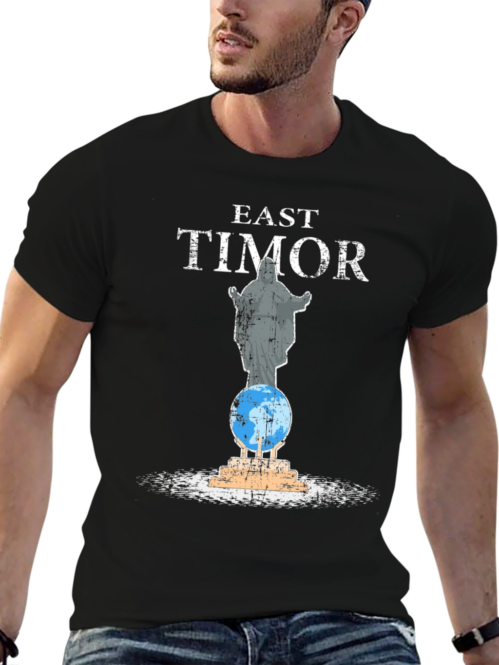 East Timor Statue Graphic Tee - Black