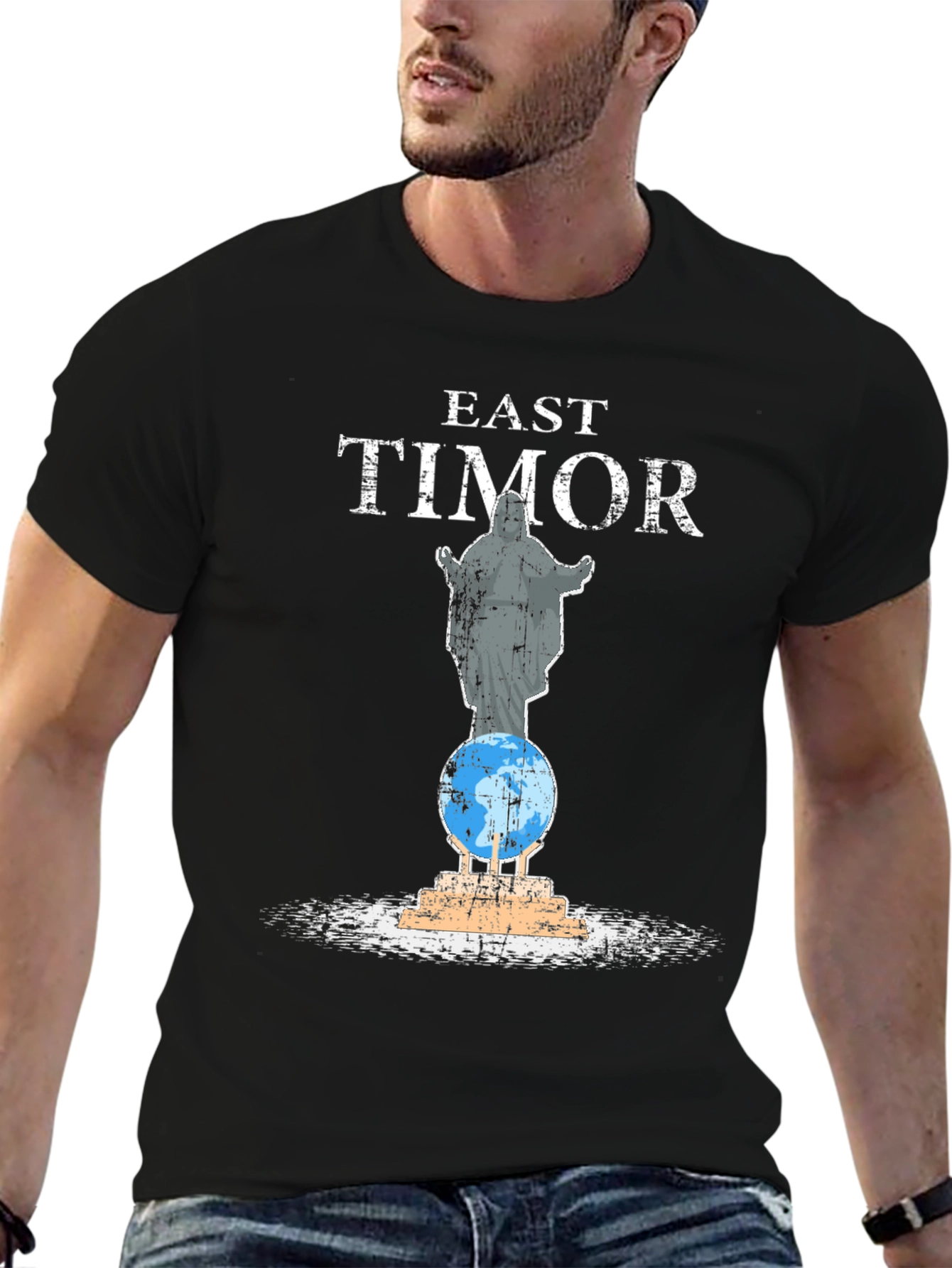 East Timor Statue Graphic Tee - Black