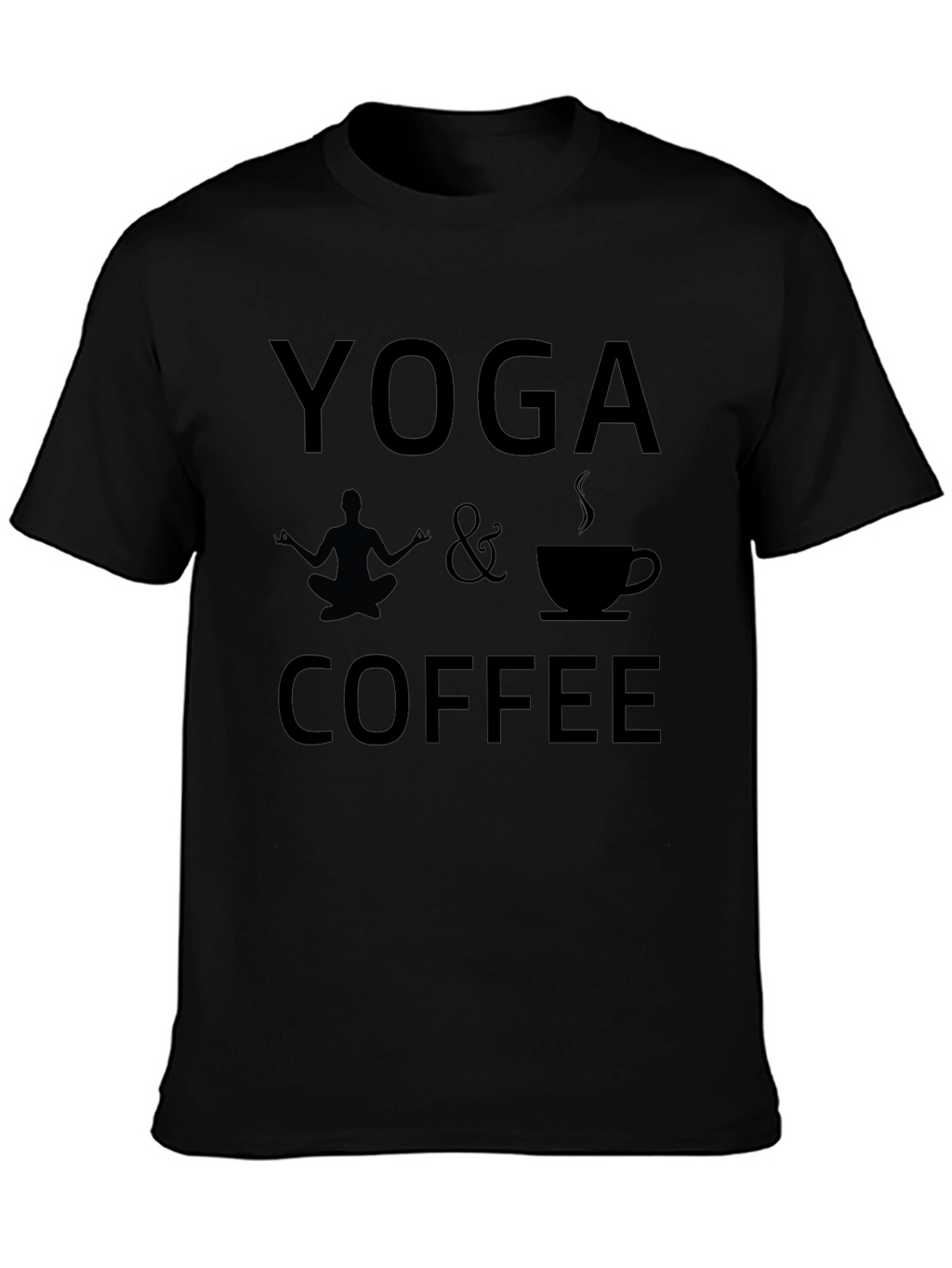 Yoga & Coffee T-Shirt - Black Cotton Tee