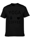 Yoga & Coffee T-Shirt - Black Cotton Tee
