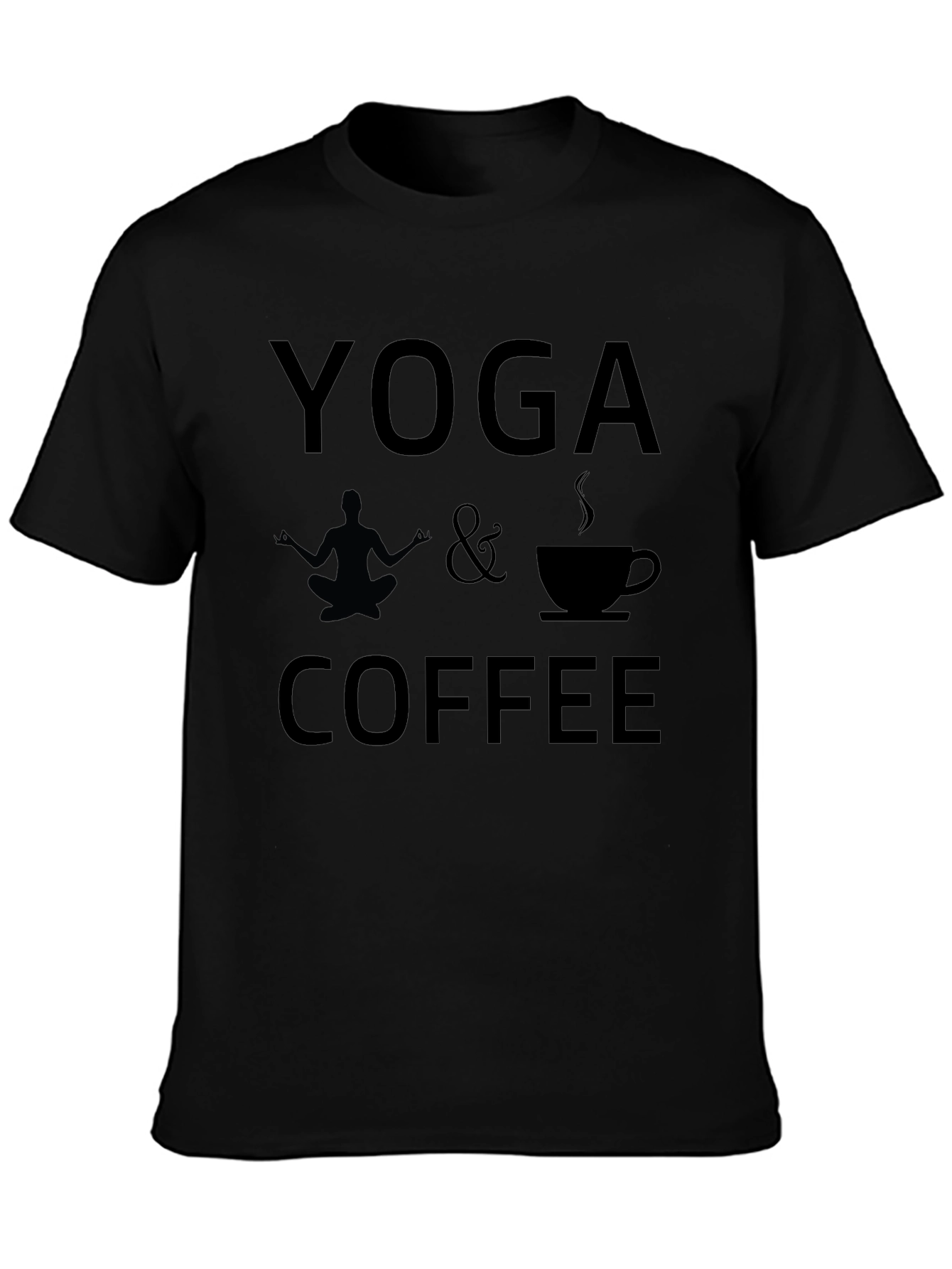 Yoga & Coffee T-Shirt - Black Cotton Tee