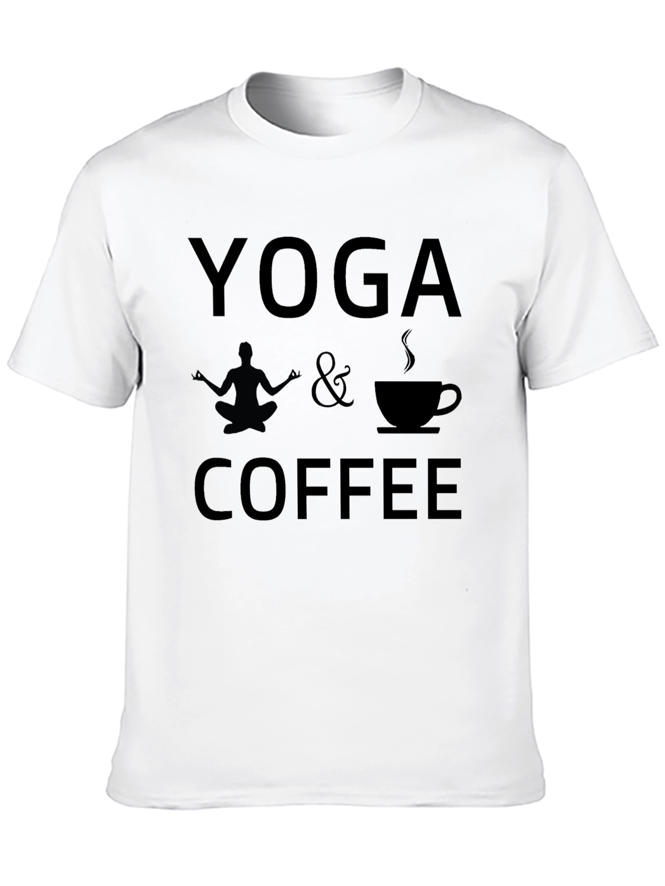 Yoga & Coffee T-Shirt - Black Cotton Tee