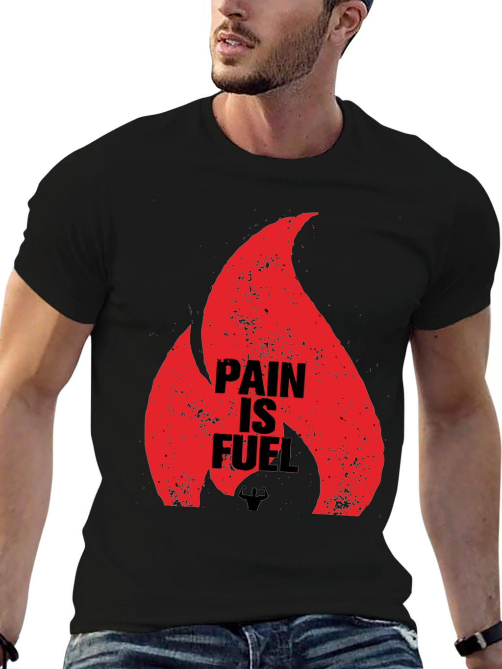 Pain is Fuel Graphic T-Shirt - Motivational Gym Wear
