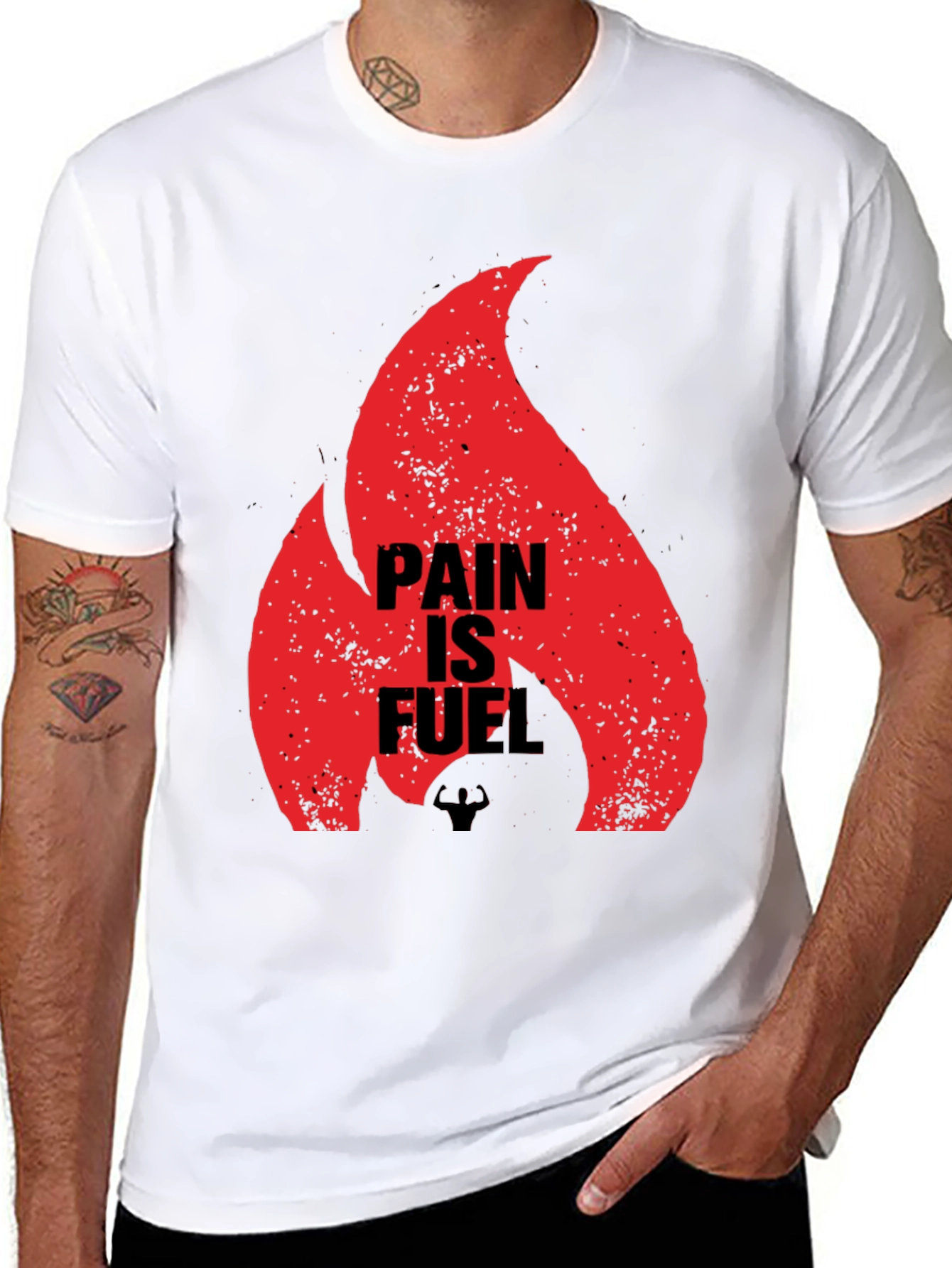 Pain is Fuel Graphic T-Shirt - Motivational Gym Wear