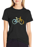 Retro Bicycle Graphic Tee - Casual Cotton T-Shirt