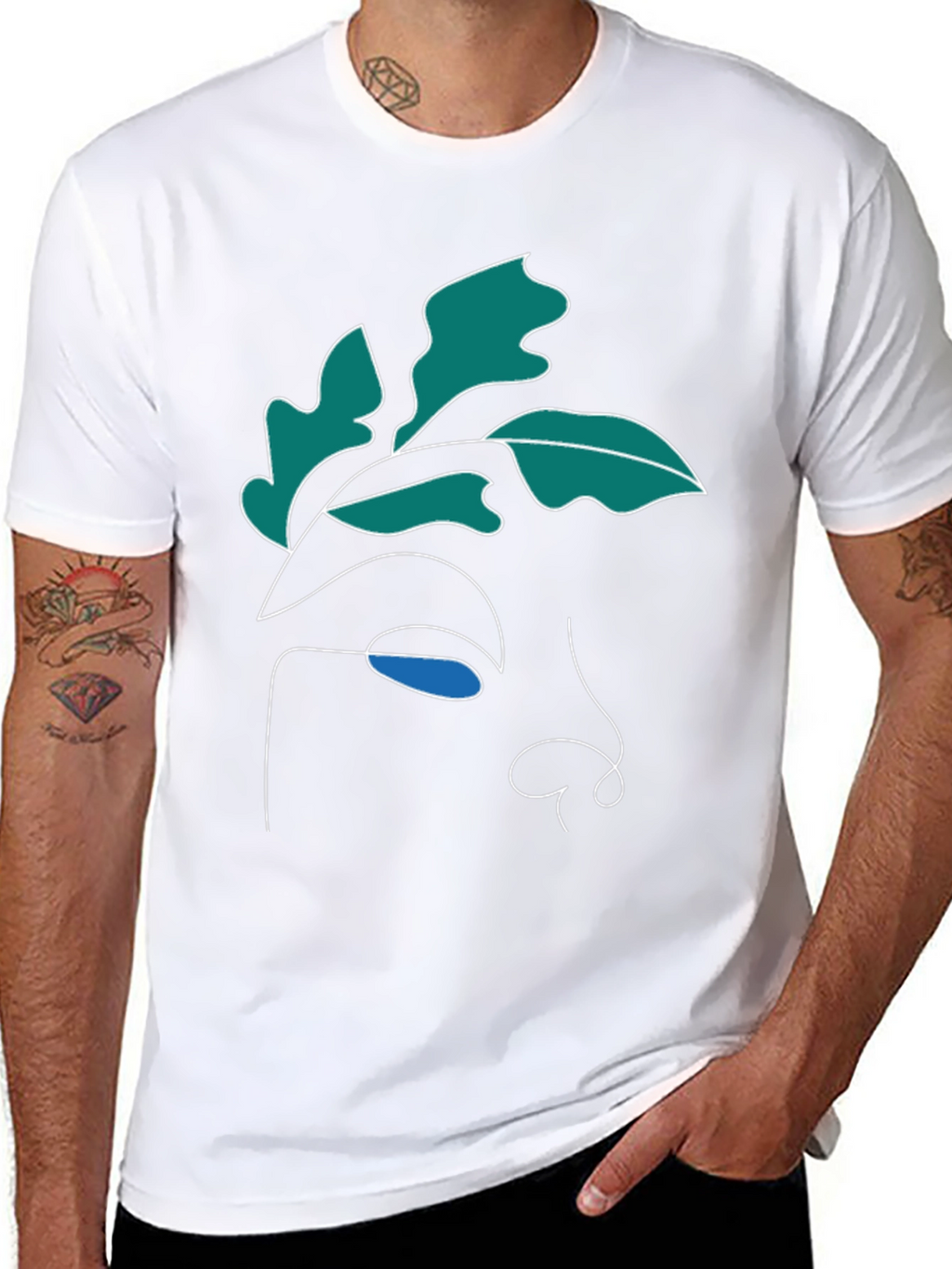 Abstract Face Graphic Tee - Modern Art Shirt